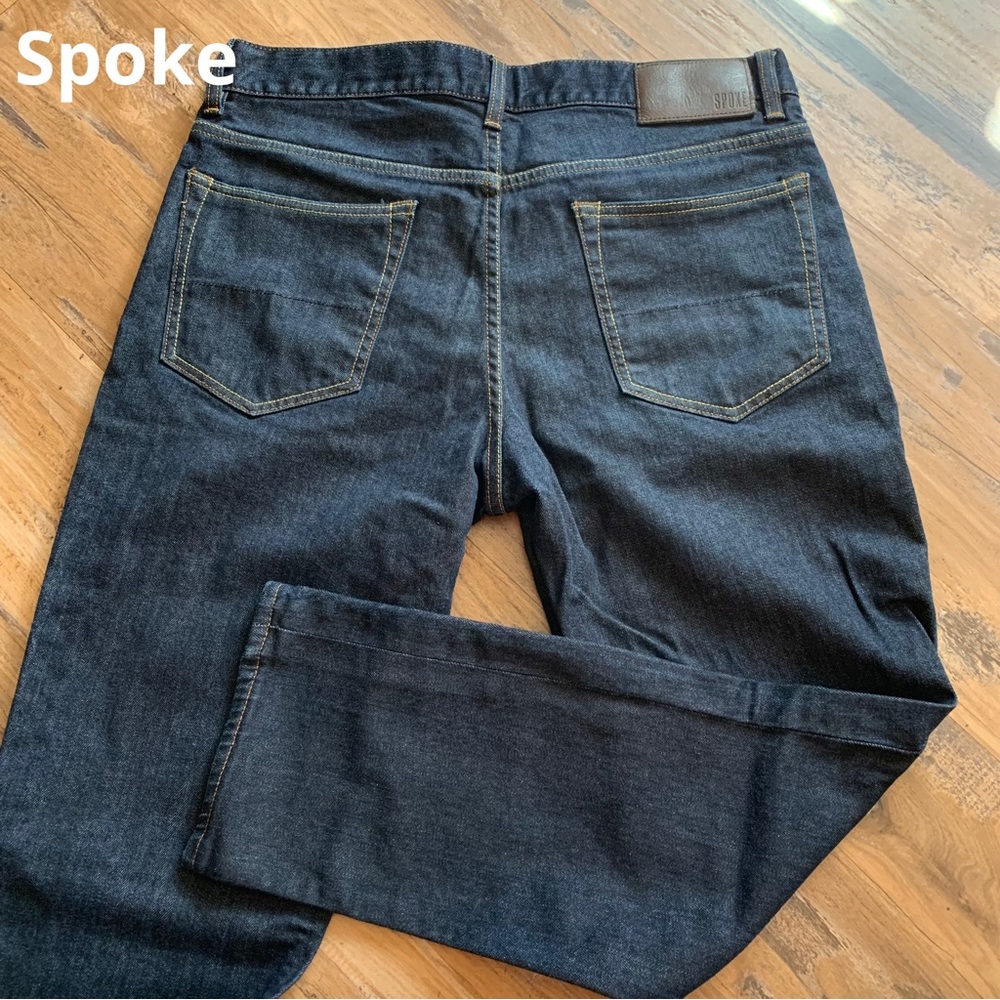 SPOKE Regular Straight Dark Blue Jeans W34 L27